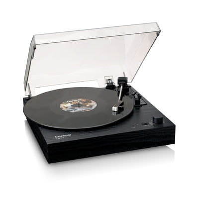 Lenco LS-15BK - Platine vinyle avec Bluetooth®, deux haut-parleurs intégrés et cellule AT3600L - Noir