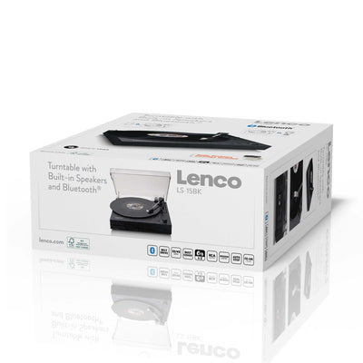 Lenco LS-15BK - Platine vinyle avec Bluetooth®, deux haut-parleurs intégrés et cellule AT3600L - Noir