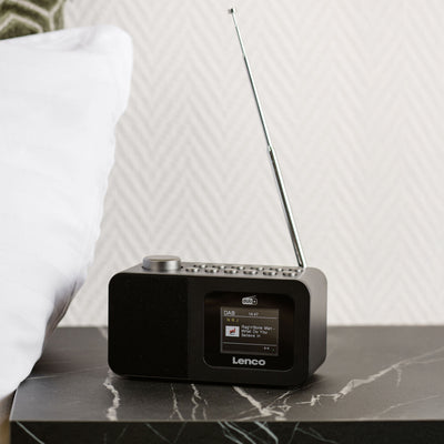 Lenco CR-625BK - Radio réveil DAB+/FM avec écran couleur, mise en veille programmable et fonction double alarme - Noir