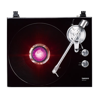 Lenco TTA-180TN - Stabilisateur vinyle avec effets lumineux RGB - Poids de pression pour platine vinyle de 250 g et boule disco en un – Titane