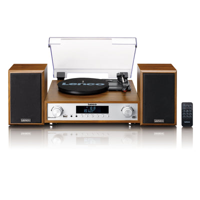 Lenco MC-160WD - Ensemble stéréo HiFi avec platine vinyle, radio DAB+/FM et Bluetooth® - Bois