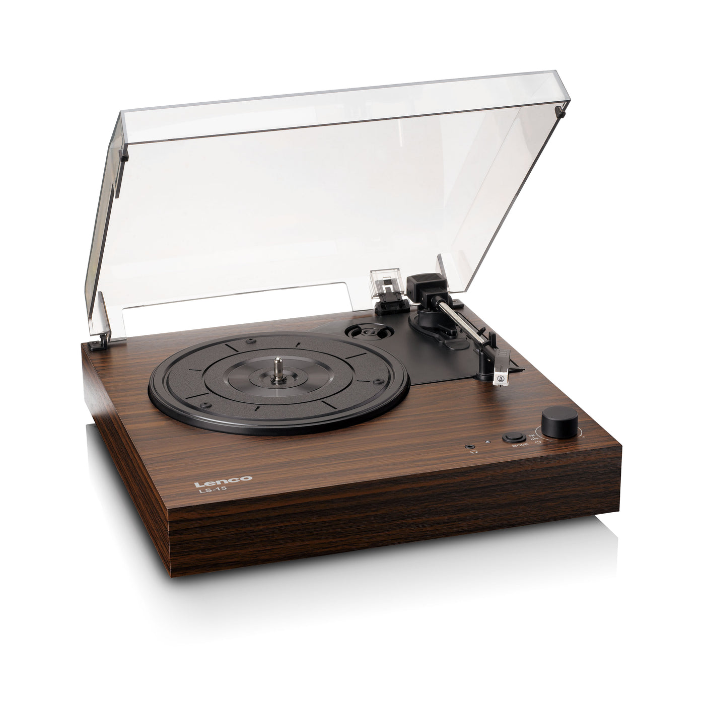 Lenco LS-15WD - Platine vinyle avec Bluetooth®, deux haut-parleurs intégrés et cellule AT3600L - Bois