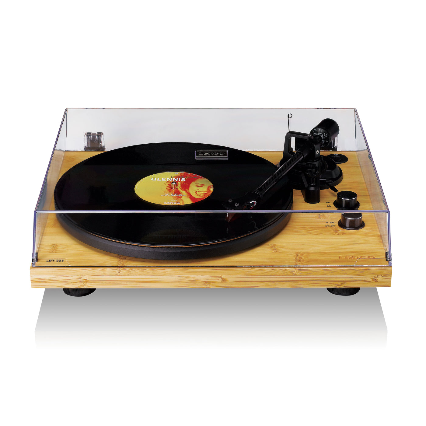 Lenco LBT-335BA - Platine vinyle avec Bluetooth®, boîtier en véritable bambou et cellule Ortofon 2M Red