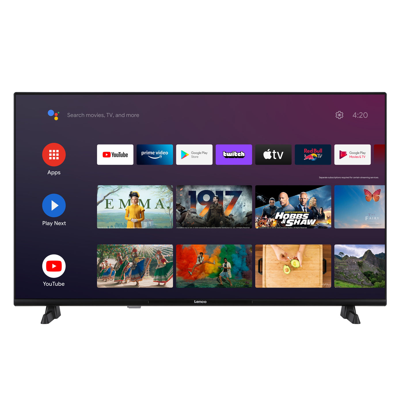 Lenco LED-4044BK - 40" Smart TV Android, Full HD, noir