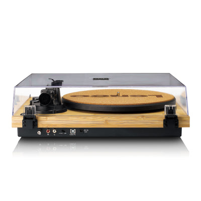 Lenco LBT-335BA - Platine vinyle avec Bluetooth®, boîtier en véritable bambou et cellule Ortofon 2M Red