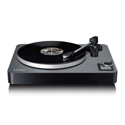 Lenco LBTA-165BK - Platine vinyle entièrement automatique avec transmission Bluetooth® et préamplificateur - Plateau et bras de lecture en métal - Noir