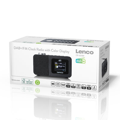 Lenco CR-625BK - Radio réveil DAB+/FM avec écran couleur, mise en veille programmable et fonction double alarme - Noir