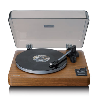 Lenco LBTA-165WD - Platine vinyle entièrement automatique avec transmission Bluetooth® et préamplificateur - Plateau et bras de lecture en métal - Bois