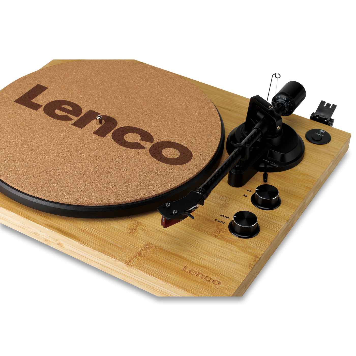 Lenco LBT-335BA - Platine vinyle avec Bluetooth®, boîtier en véritable bambou et cellule Ortofon 2M Red