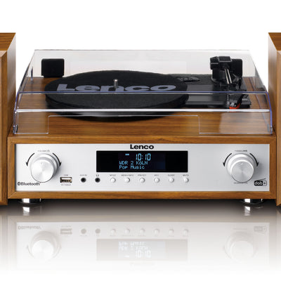 Lenco MC-160WD - Ensemble stéréo HiFi avec platine vinyle, radio DAB+/FM et Bluetooth® - Bois