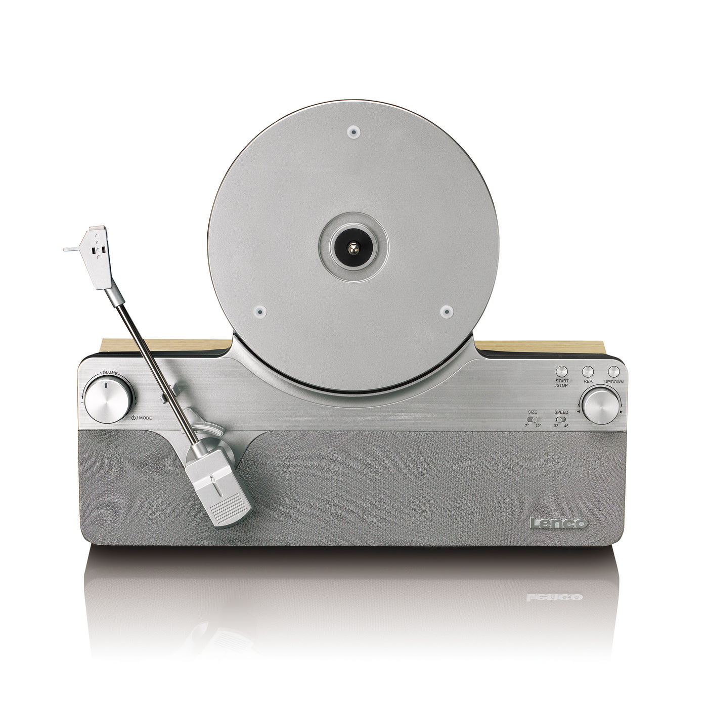 Lenco LSA-071SI - Platine vinyle verticale entièrement automatique avec haut-parleurs intégrés et Bluetooth® - Argent