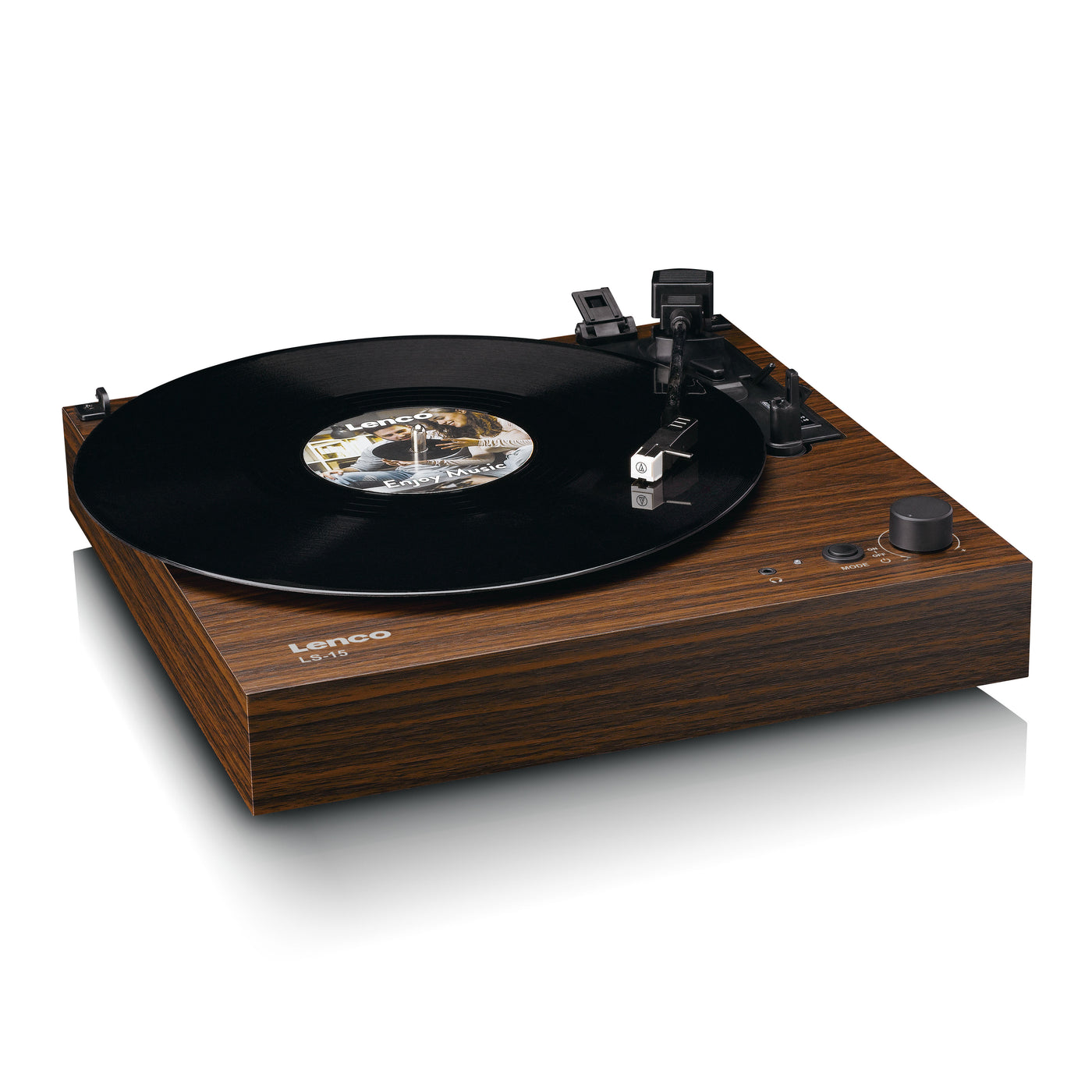 Lenco LS-15WD - Platine vinyle avec Bluetooth®, deux haut-parleurs intégrés et cellule AT3600L - Bois