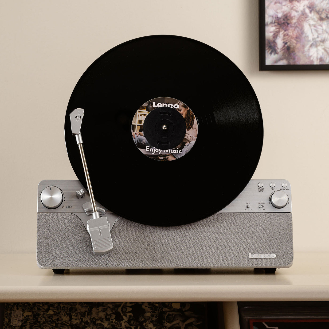 Lenco LSA-071SI - Platine vinyle verticale entièrement automatique avec haut-parleurs intégrés et Bluetooth® - Argent