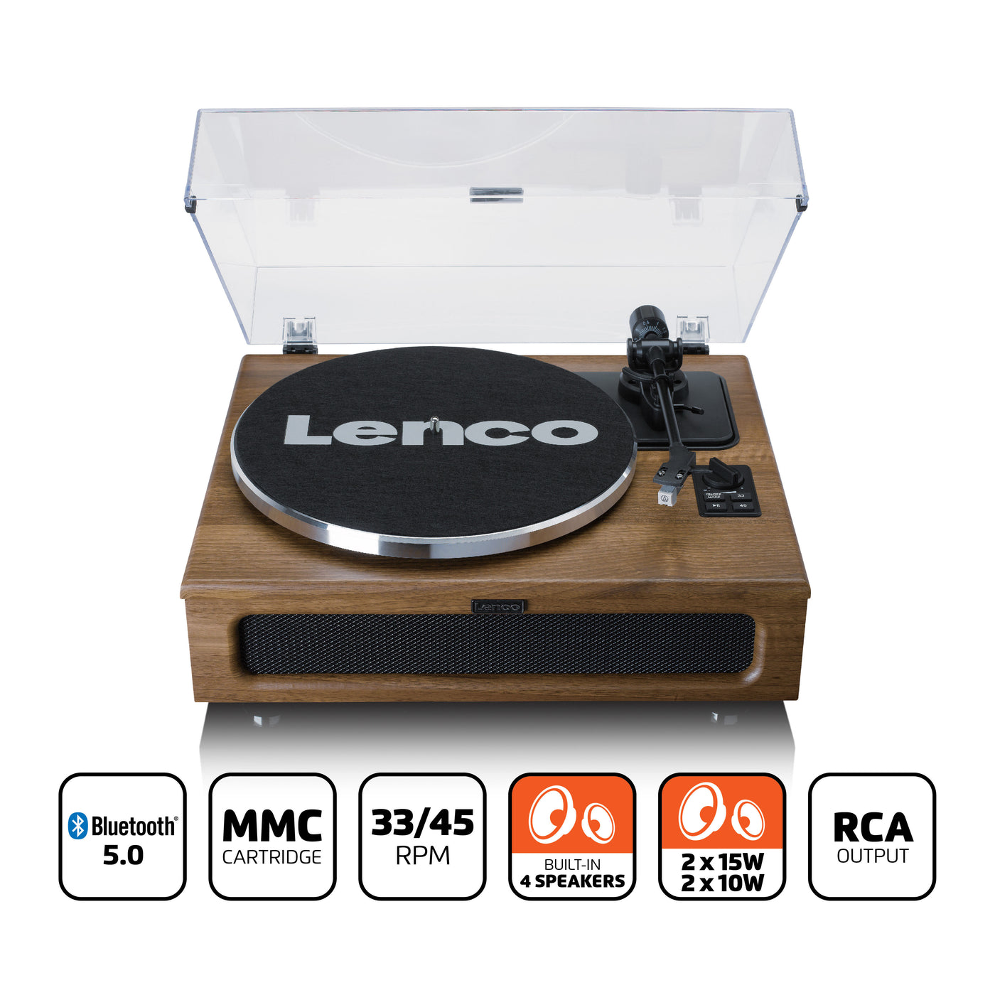 Lenco LS-410WA - Platine vinyle avec 4 haut-parleurs - Bois