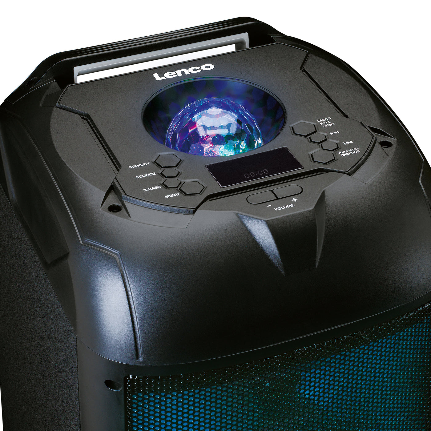 Lenco - PA-260BK - Enceinte, jeu de lumières frontal en boule disco