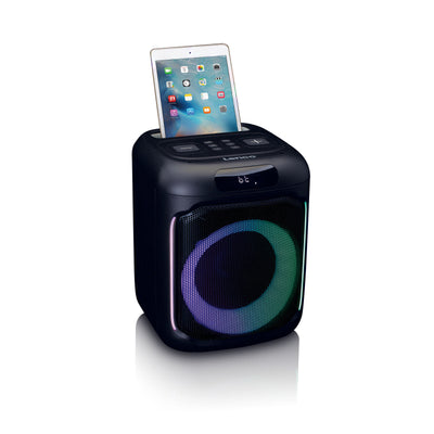 Lenco PA-101BK - Enceinte Bluetooth avec effets lumineux LED - 100W RMS, USB, autonomie de batterie de 14 heures - Noir