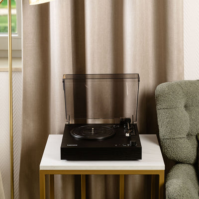 Lenco LS-15BK - Platine vinyle avec Bluetooth®, deux haut-parleurs intégrés et cellule AT3600L - Noir