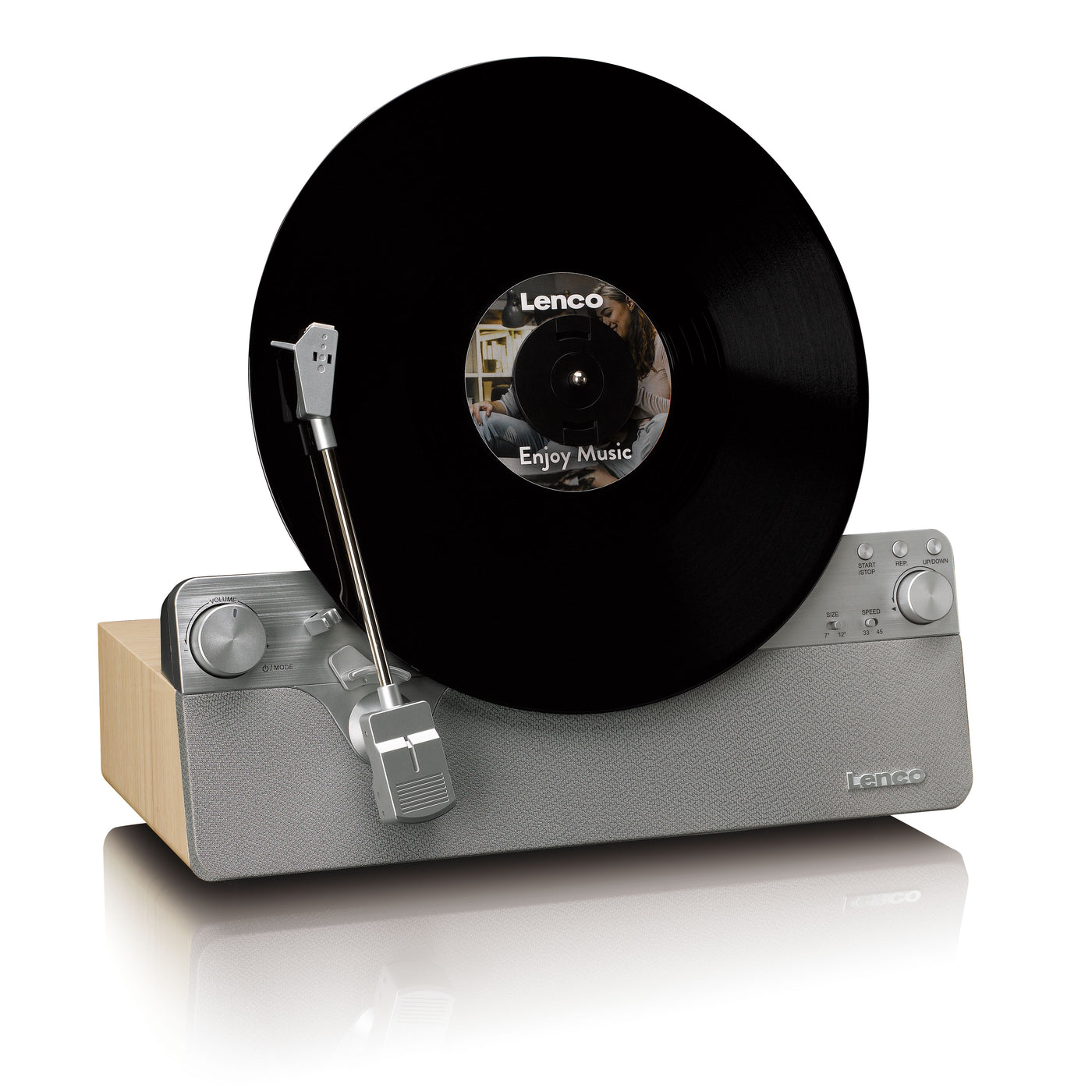 Lenco LSA-071SI - Platine vinyle verticale entièrement automatique avec haut-parleurs intégrés et Bluetooth® - Argent