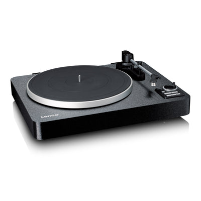 Lenco LBTA-165BK - Platine vinyle entièrement automatique avec transmission Bluetooth® et préamplificateur - Plateau et bras de lecture en métal - Noir