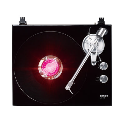 Lenco TTA-080SI - Stabilisateur vinyle avec effets lumineux RGB - Poids de pression pour platine vinyle de 250 g et boule disco en un – Argent