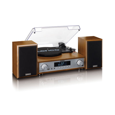 Lenco MC-160WD - Ensemble stéréo HiFi avec platine vinyle, radio DAB+/FM et Bluetooth® - Bois