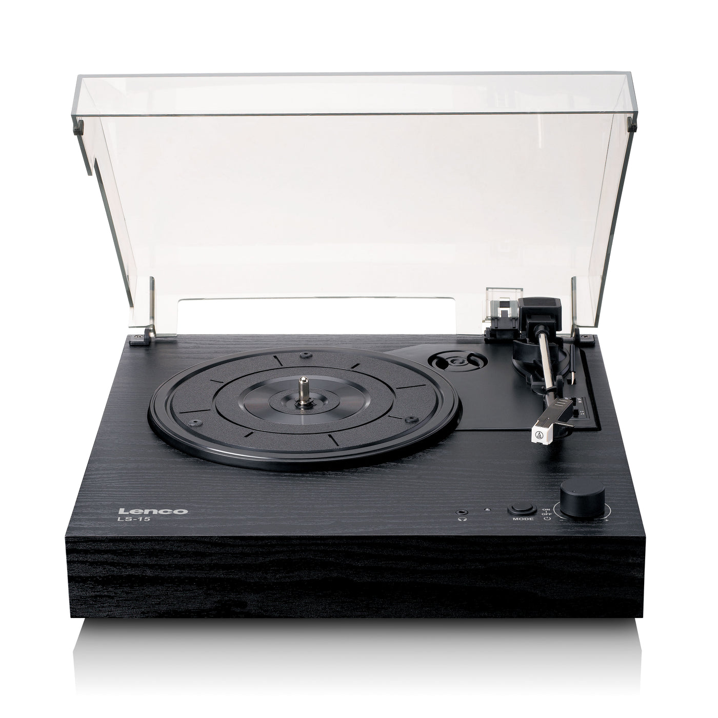 Lenco LS-15BK - Platine vinyle avec Bluetooth®, deux haut-parleurs intégrés et cellule AT3600L - Noir