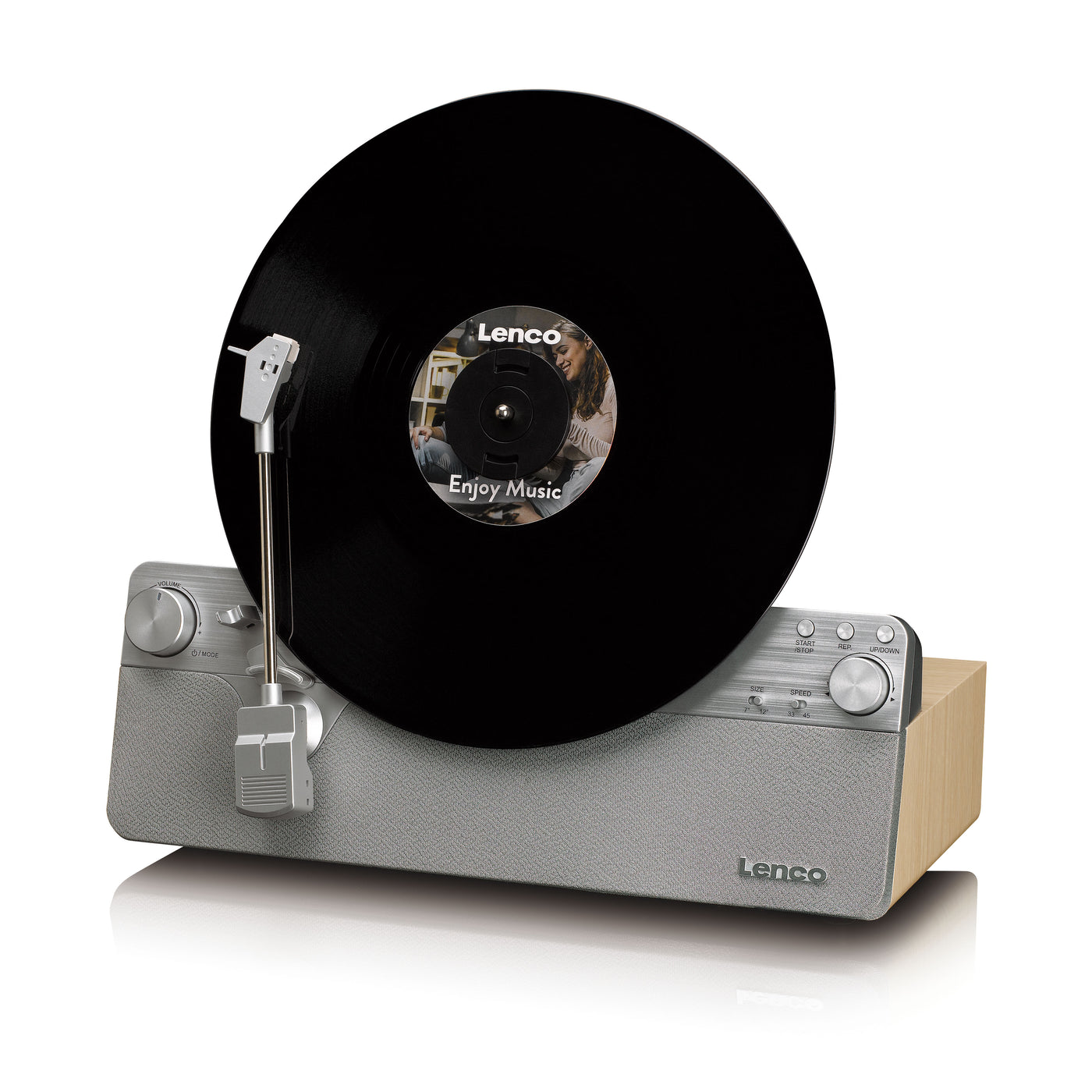 Lenco LSA-071SI - Platine vinyle verticale entièrement automatique avec haut-parleurs intégrés et Bluetooth® - Argent