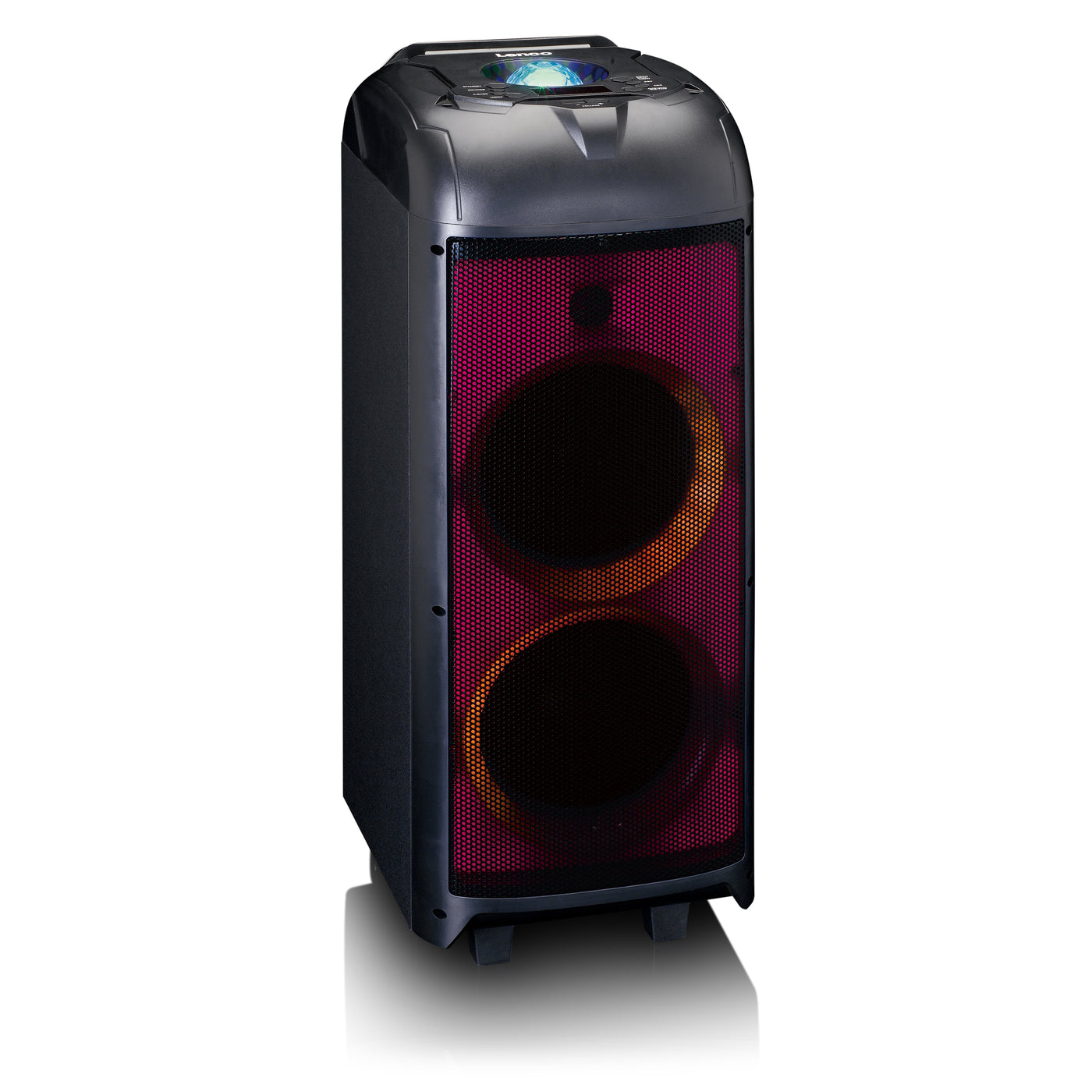 Lenco - PA-260BK - Enceinte, jeu de lumières frontal en boule disco