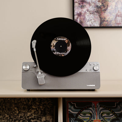 Lenco LSA-071SI - Platine vinyle verticale entièrement automatique avec haut-parleurs intégrés et Bluetooth® - Argent