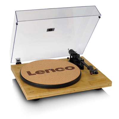 Lenco LBT-335BA - Platine vinyle avec Bluetooth®, boîtier en véritable bambou et cellule Ortofon 2M Red