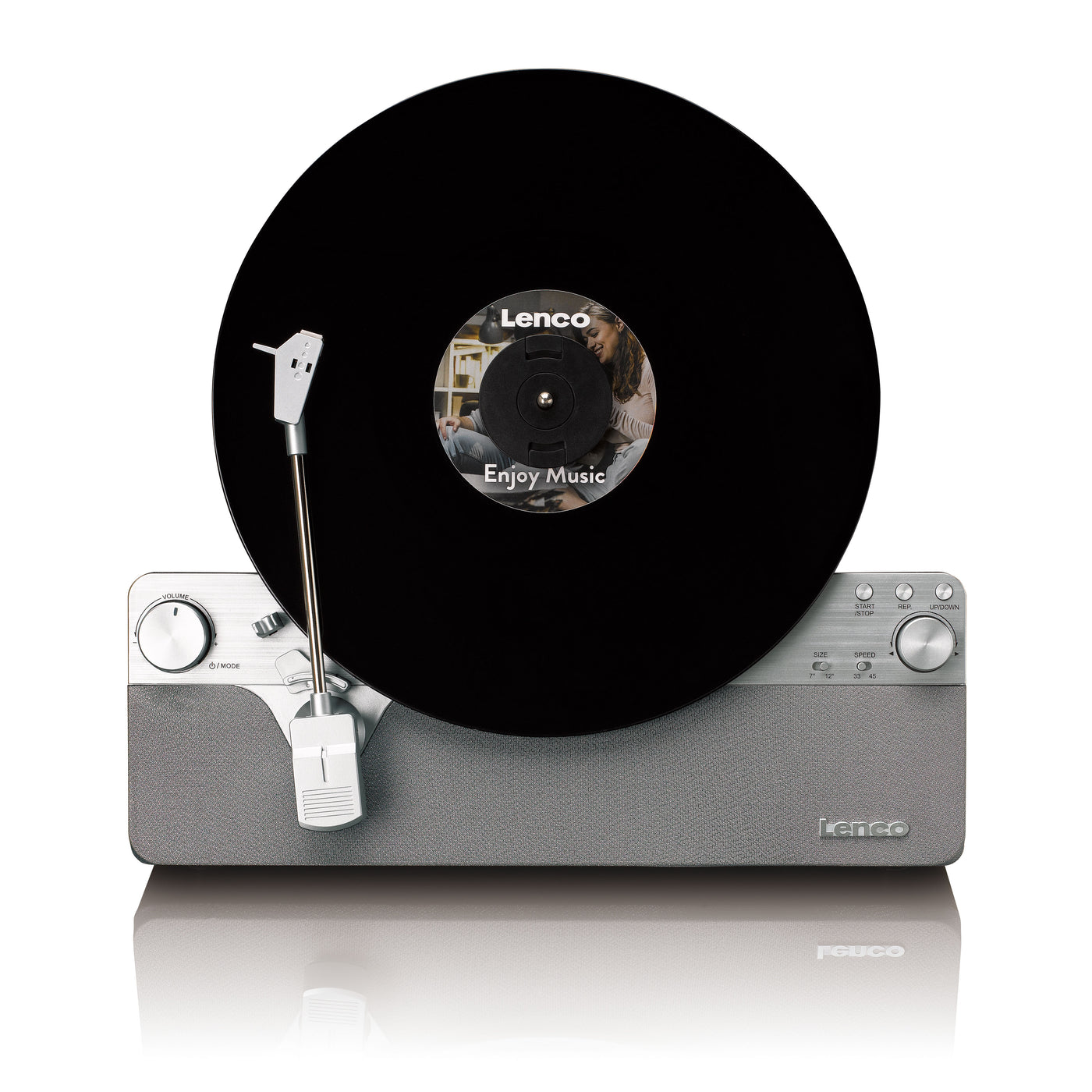 Lenco LSA-071SI - Platine vinyle verticale entièrement automatique avec haut-parleurs intégrés et Bluetooth® - Argent