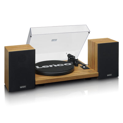 Lenco LS-500OK - Platine avec amplificateur intégré, Bluetooth® et deux enceintes externes - Bois