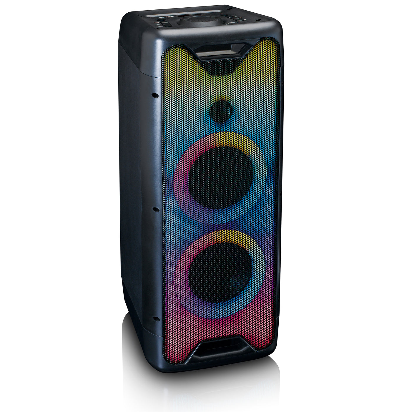 Lenco PA-200BK - Enceinte avec jeu de lumières frontal, fonction TW