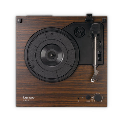 Lenco LS-15WD - Platine vinyle avec Bluetooth®, deux haut-parleurs intégrés et cellule AT3600L - Bois