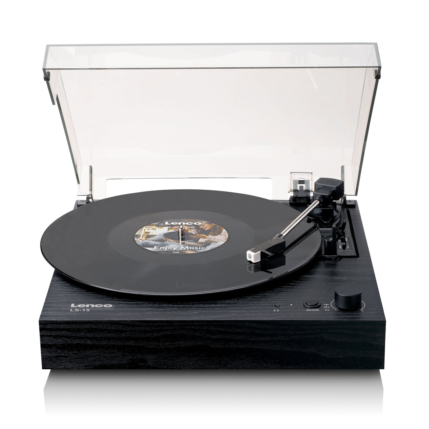 Lenco LS-15BK - Platine vinyle avec Bluetooth®, deux haut-parleurs intégrés et cellule AT3600L - Noir