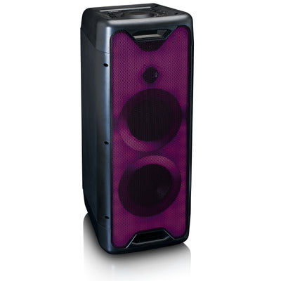 Lenco PA-200BK - Enceinte avec jeu de lumières frontal, fonction TW