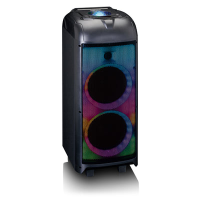 Lenco - PA-260BK - Enceinte, jeu de lumières frontal en boule disco