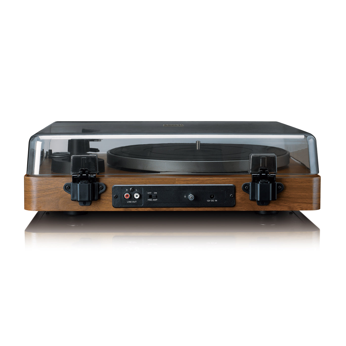 Lenco LBTA-165WD - Platine vinyle entièrement automatique avec transmission Bluetooth® et préamplificateur - Plateau et bras de lecture en métal - Bois