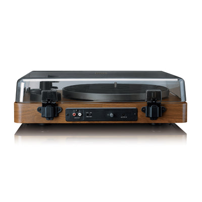 Lenco LBTA-165WD - Platine vinyle entièrement automatique avec transmission Bluetooth® et préamplificateur - Plateau et bras de lecture en métal - Bois