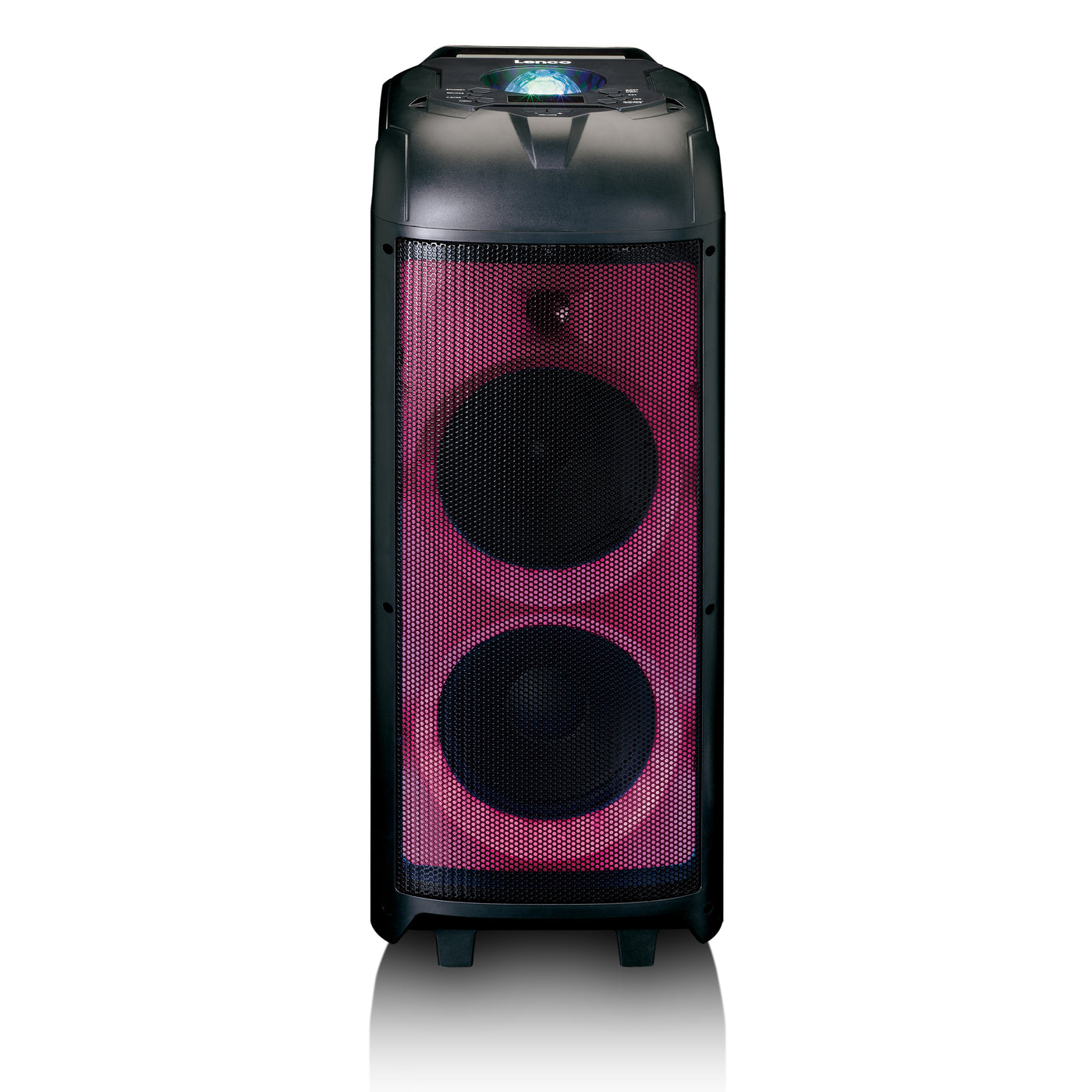 Lenco - PA-260BK - Enceinte, jeu de lumières frontal en boule disco