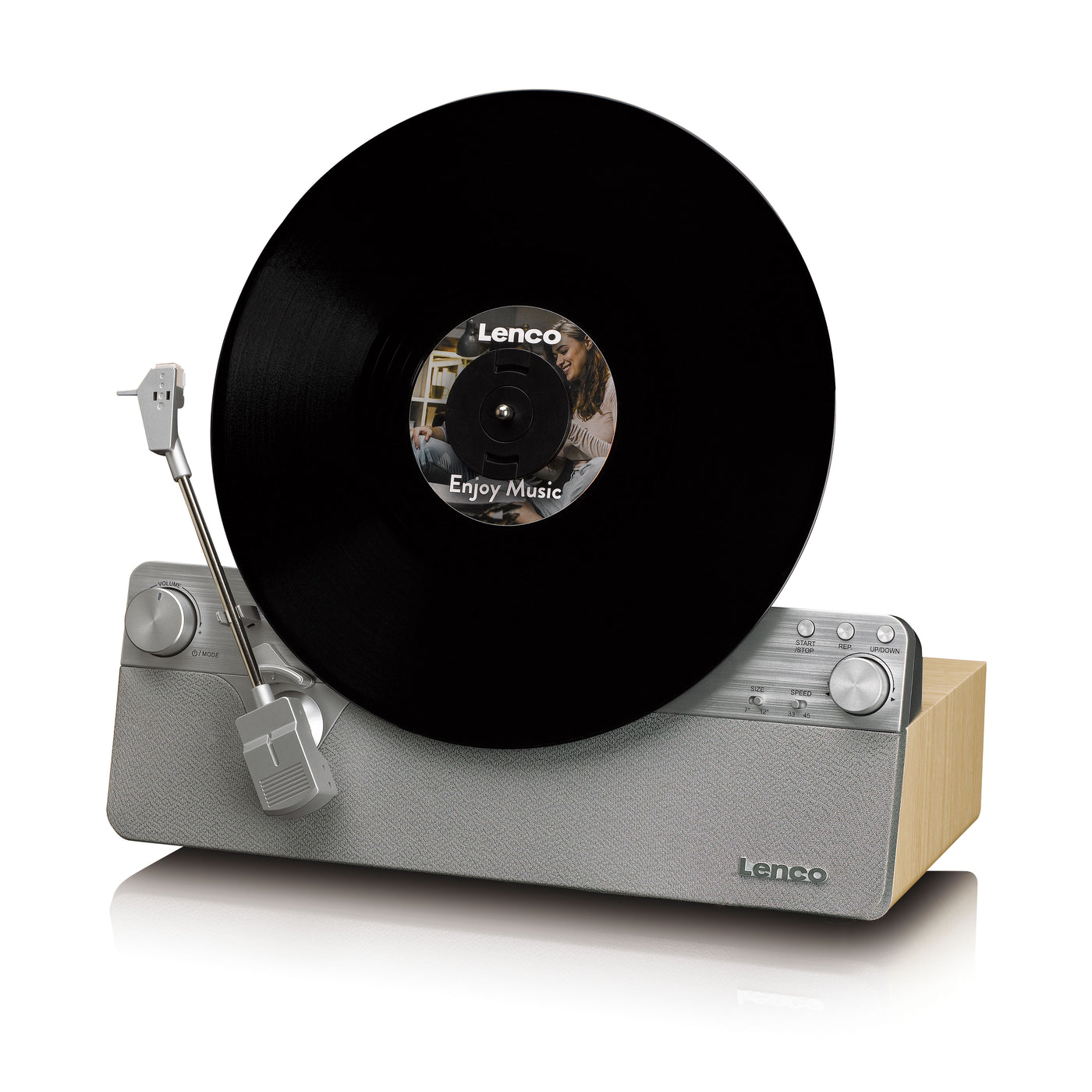 Lenco LSA-071SI - Platine vinyle verticale entièrement automatique avec haut-parleurs intégrés et Bluetooth® - Argent