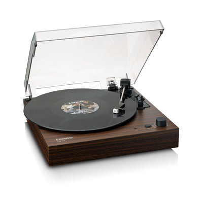 Lenco LS-15WD - Platine vinyle avec Bluetooth®, deux haut-parleurs intégrés et cellule AT3600L - Bois