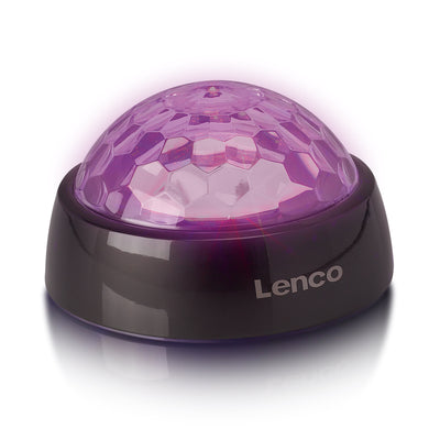 Lenco TTA-180TN - Stabilisateur vinyle avec effets lumineux RGB - Poids de pression pour platine vinyle de 250 g et boule disco en un – Titane