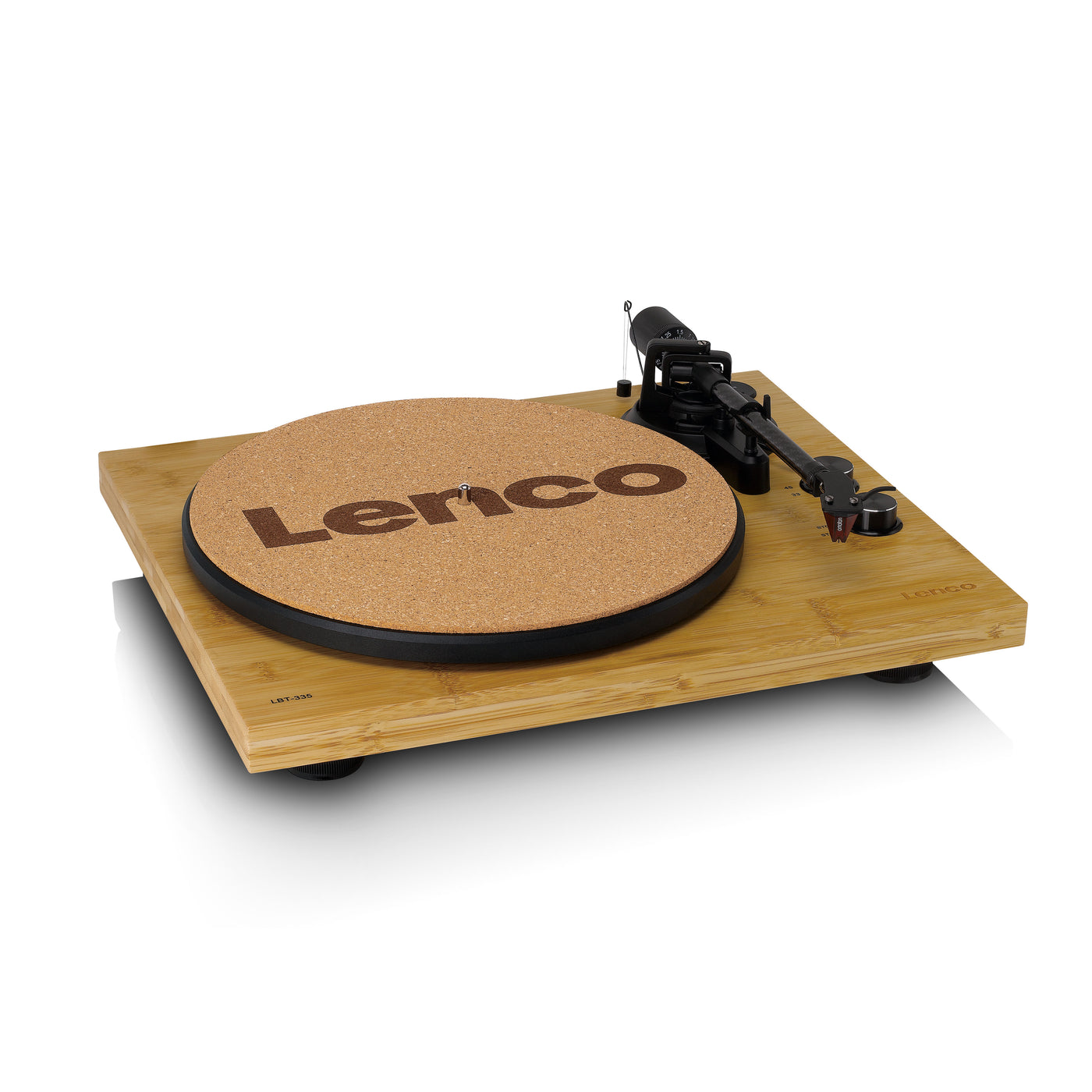 Lenco LBT-335BA - Platine vinyle avec Bluetooth®, boîtier en véritable bambou et cellule Ortofon 2M Red