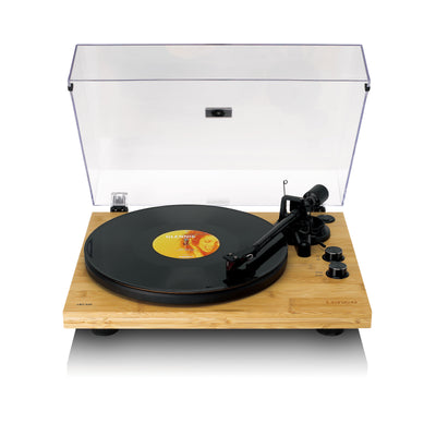 Lenco LBT-335BA - Platine vinyle avec Bluetooth®, boîtier en véritable bambou et cellule Ortofon 2M Red