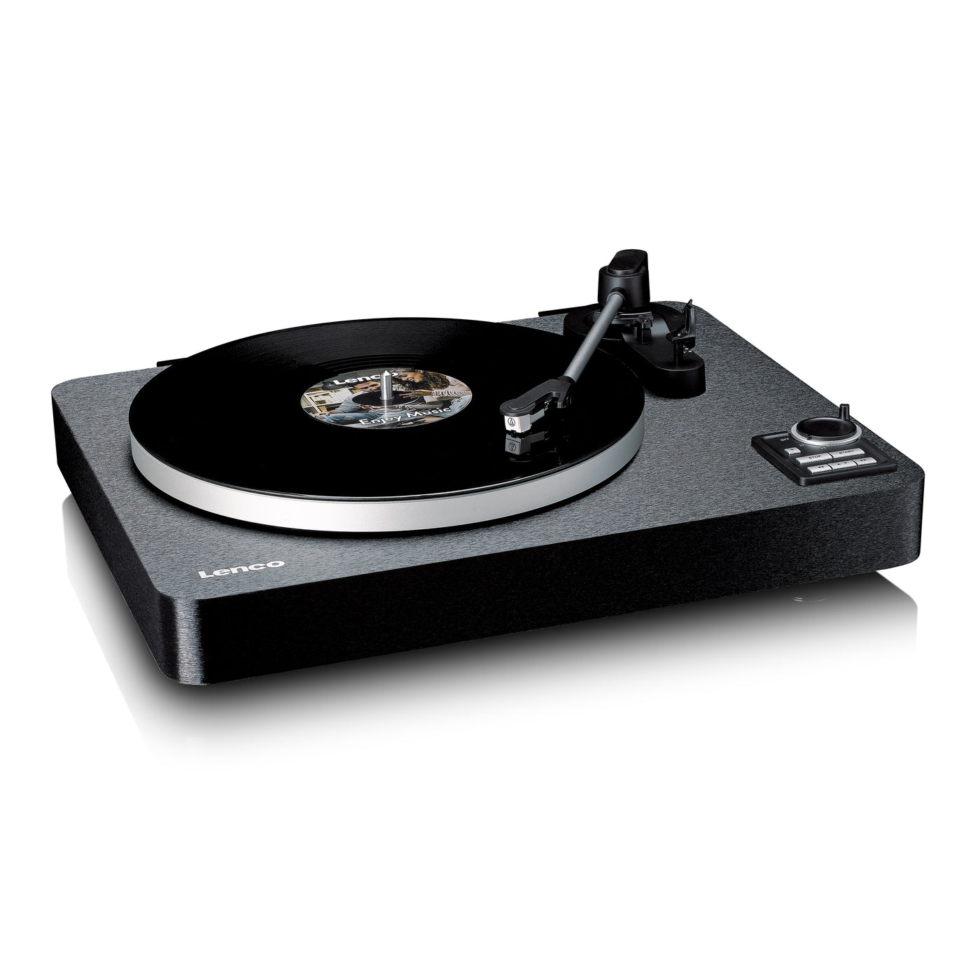 Lenco LBTA-165BK - Platine vinyle entièrement automatique avec transmission Bluetooth® et préamplificateur - Plateau et bras de lecture en métal - Noir