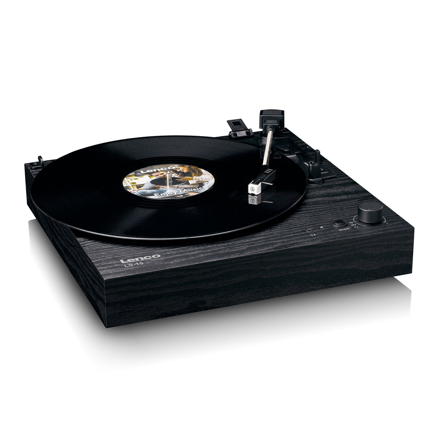 Lenco LS-15BK - Platine vinyle avec Bluetooth®, deux haut-parleurs intégrés et cellule AT3600L - Noir