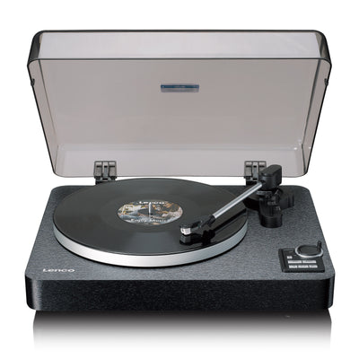 Lenco LBTA-165BK - Platine vinyle entièrement automatique avec transmission Bluetooth® et préamplificateur - Plateau et bras de lecture en métal - Noir