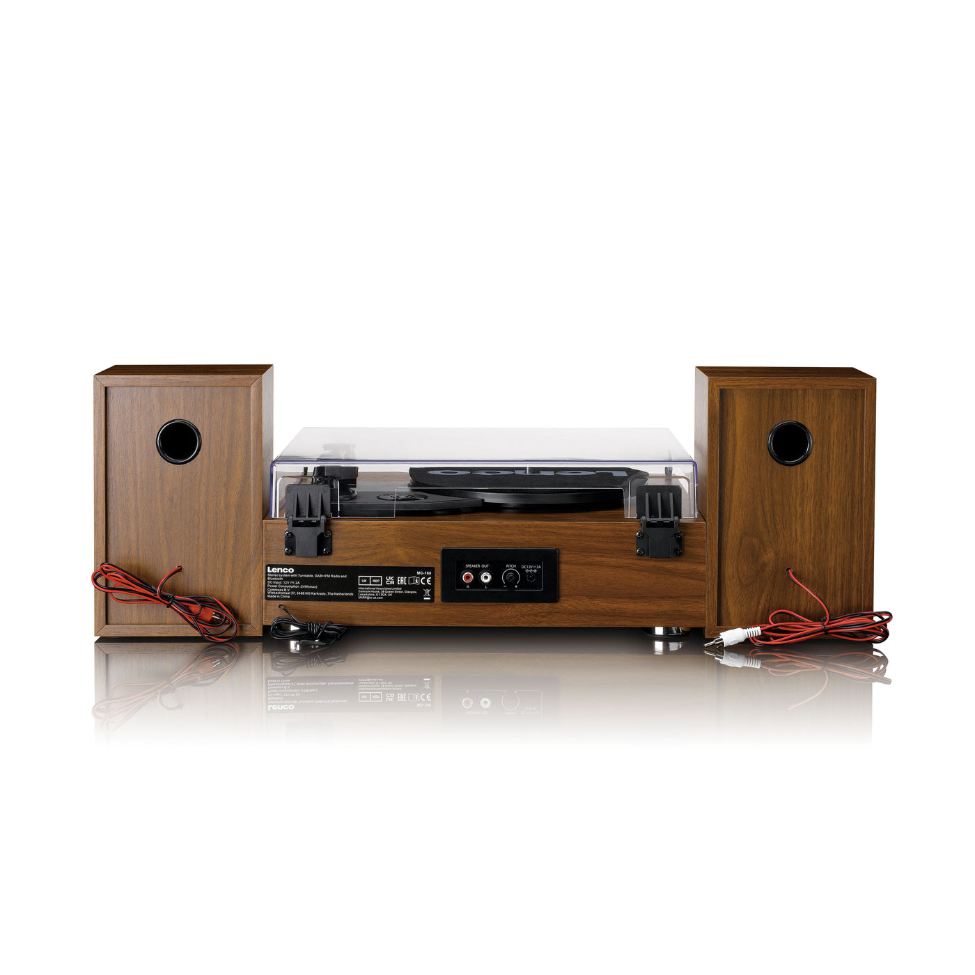 Lenco MC-160WD - Ensemble stéréo HiFi avec platine vinyle, radio DAB+/FM et Bluetooth® - Bois