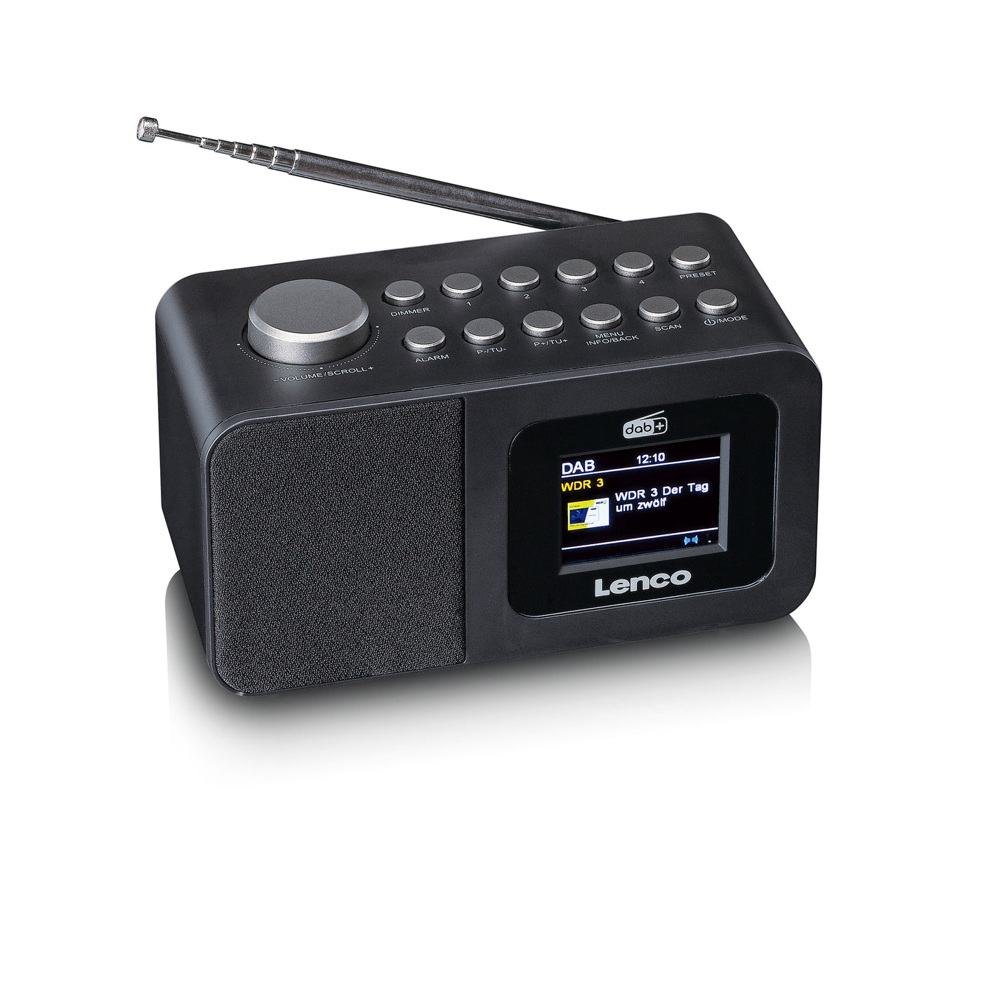 Lenco CR-625BK - Radio réveil DAB+/FM avec écran couleur, mise en veille programmable et fonction double alarme - Noir